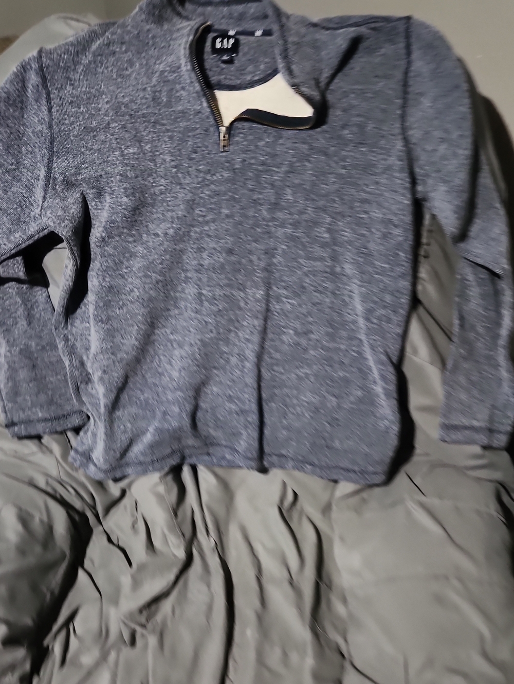 GAP Men’s Gray Heather Quarter-Zip Sweater